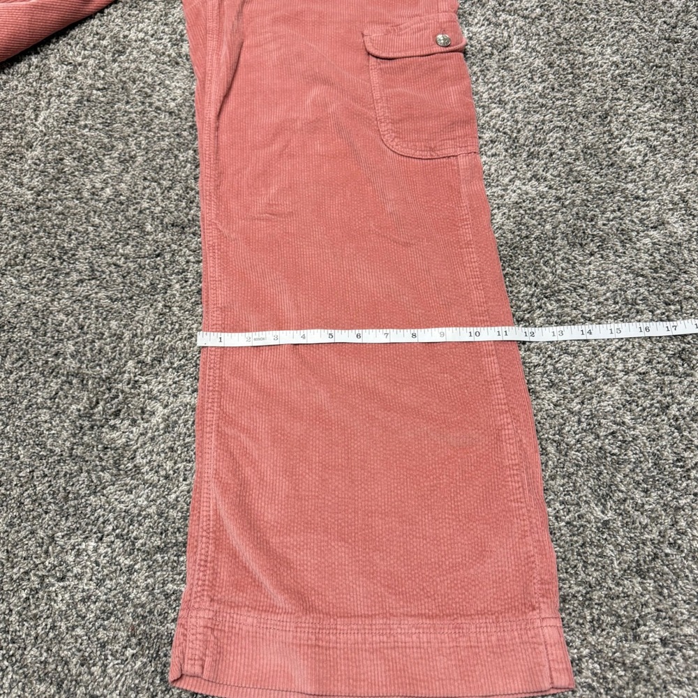 American Eagle Pink Corduroy Cargo Pants Super High Rise Baggy Wide Leg Size 10 - Picture 10 of 10